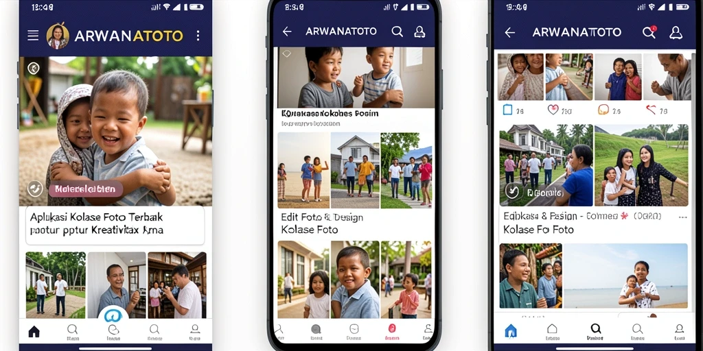 Antarmuka ARWANATOTO yang intuitif untuk kolase foto.