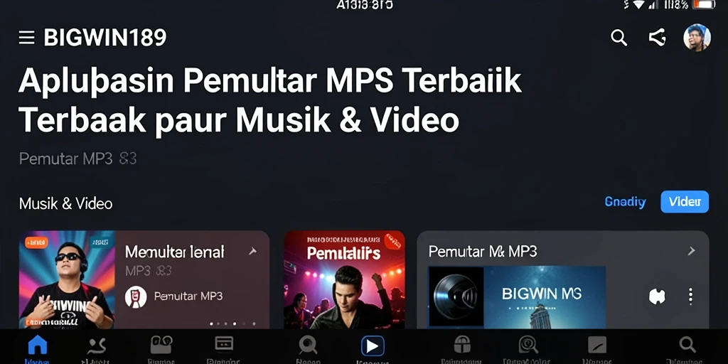 Antarmuka aplikasi BIGWIN189 yang menarik dan fungsional untuk Pemutar MP3.