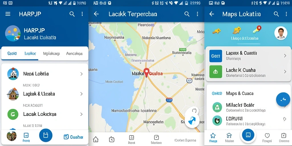 Tampilan antarmuka utama HARAPJP dengan fitur Lacak Lokasi yang jelas.