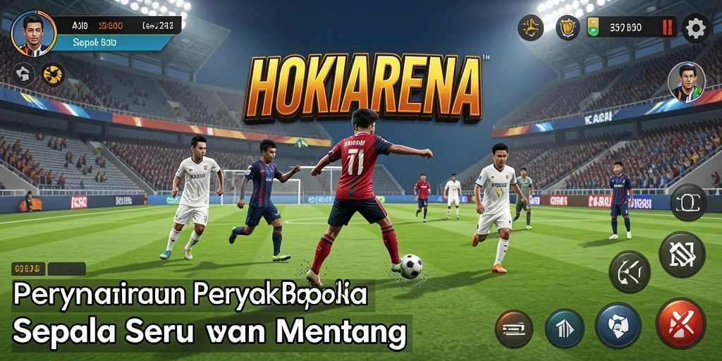 Tampilan antarmuka permainan Sepak Bola HOKIARENA yang menarik.