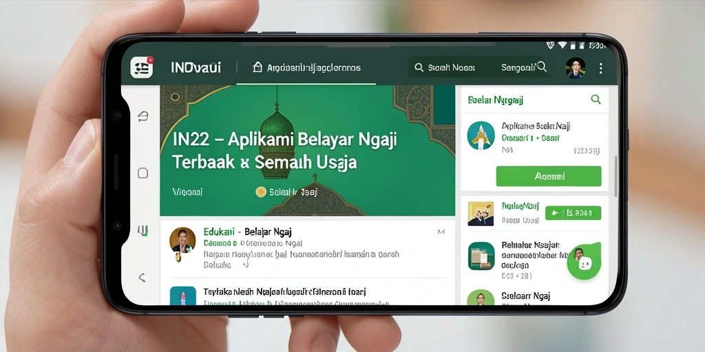 Antarmuka pengguna aplikasi IN22 yang menarik dan ramah pengguna.