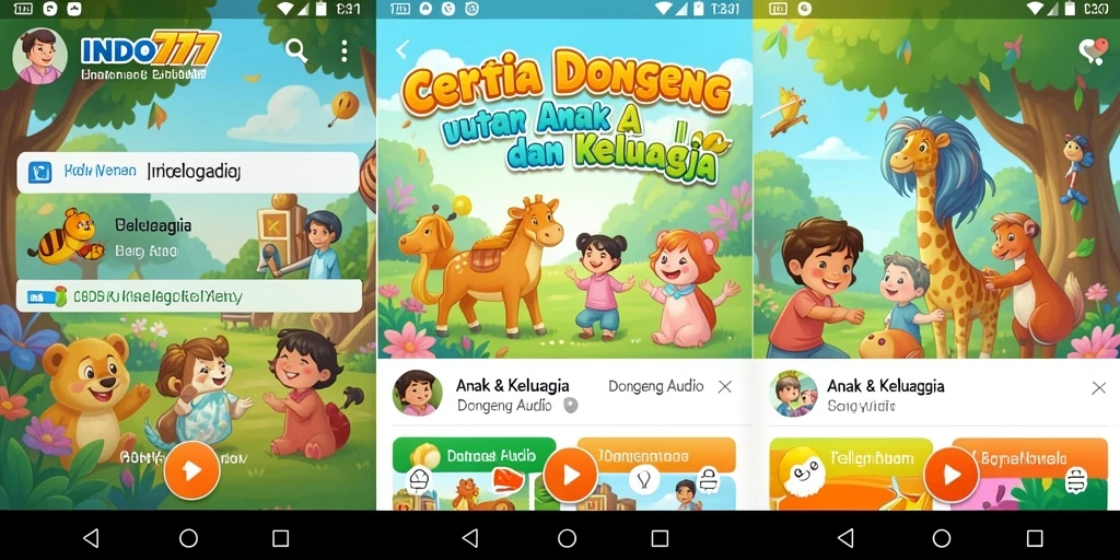 Antarmuka INDO777 yang ramah anak dengan pilihan cerita dongeng.