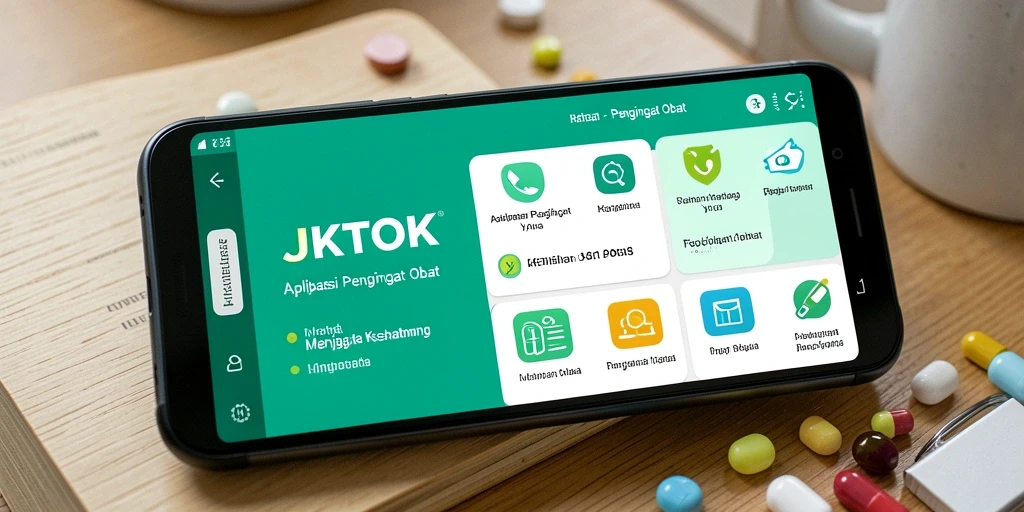 Tampilan antarmuka JKTOK yang ramah pengguna untuk Pengingat Obat.