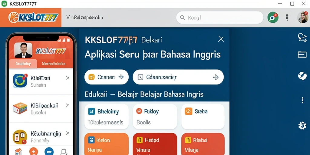 Antarmuka interaktif aplikasi Belajar Bahasa Inggris KKSLOT777.