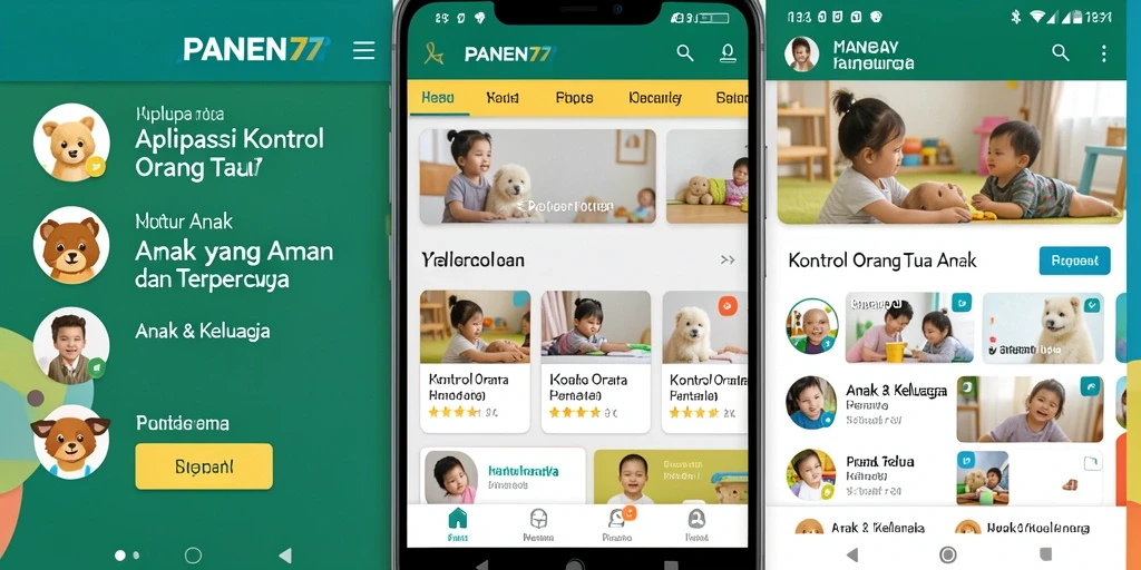 Antarmuka aplikasi PANEN77 yang memudahkan kontrol orang tua.