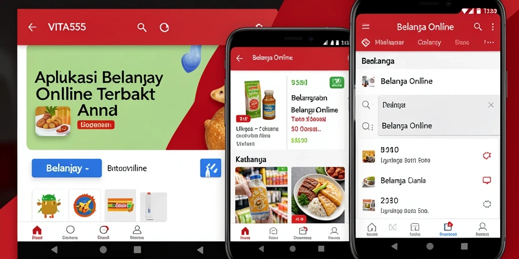 Antarmuka VITA555 menampilkan kemudahan berbelanja online.